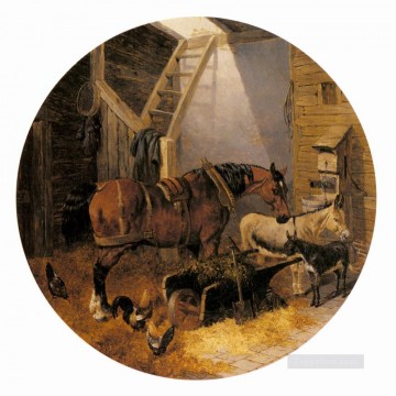 horse cats Painting - The Farmyard4 John Frederick Herring Jr horse